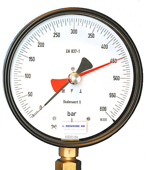 Pressure gauge for gas cylinders