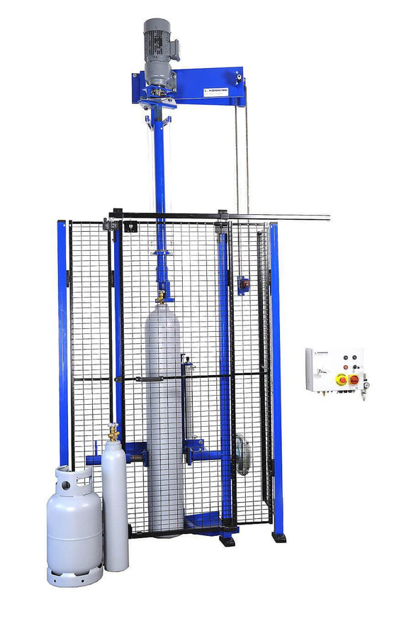 Valving machine for gas cylinders