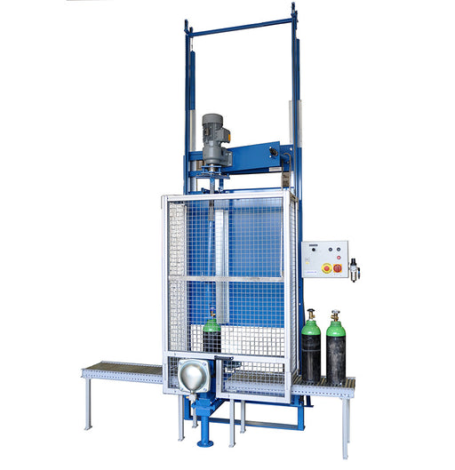 Valving machine for small gas cylinders