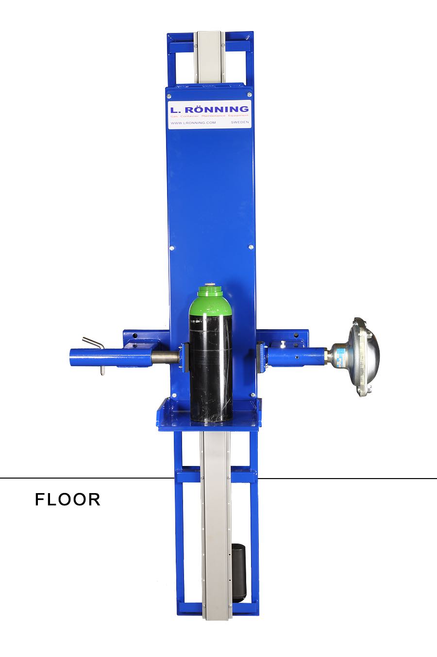 Lifting and lowering device for gas cylinders — L. Ronning